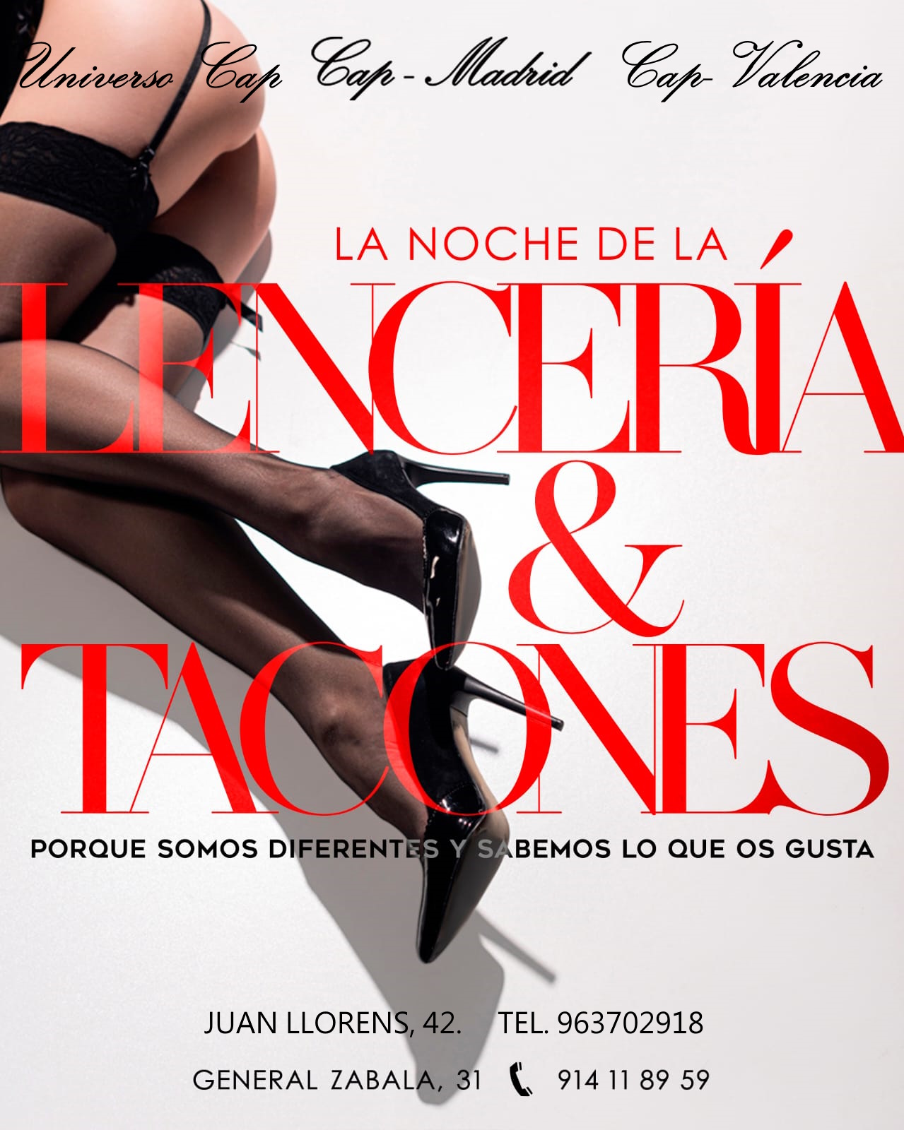 ¡¡¡¡FIESTA DE LA LENCERÍA Y LOS TACONES EN CAP MADRID. TRAE TU CONJUNTO MÁS SEXY!!!!