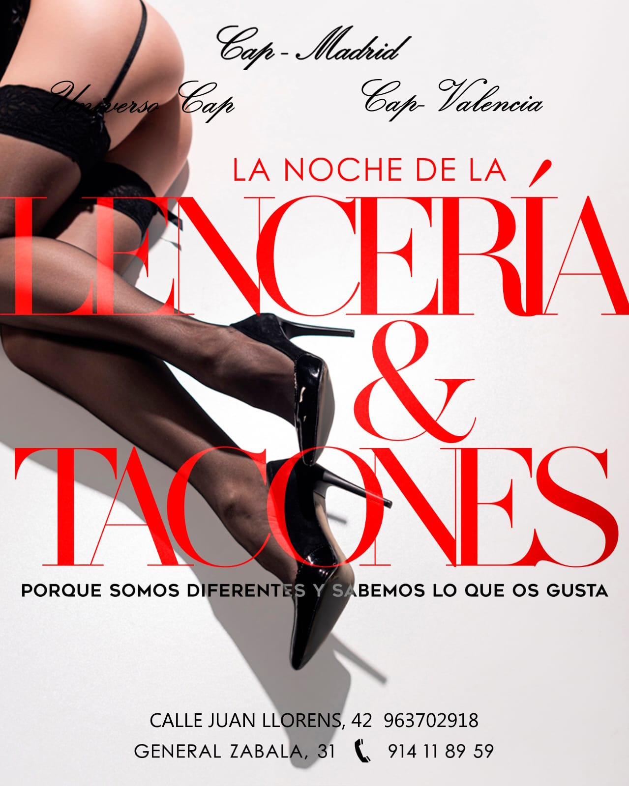 ¡¡¡¡FIESTA DE LA LENCERÍA Y LOS TACONES EN CAP MADRID. VEN A NUESTR DISCO PUB CON TU LENCERÍA MÁS SEXY!!!!