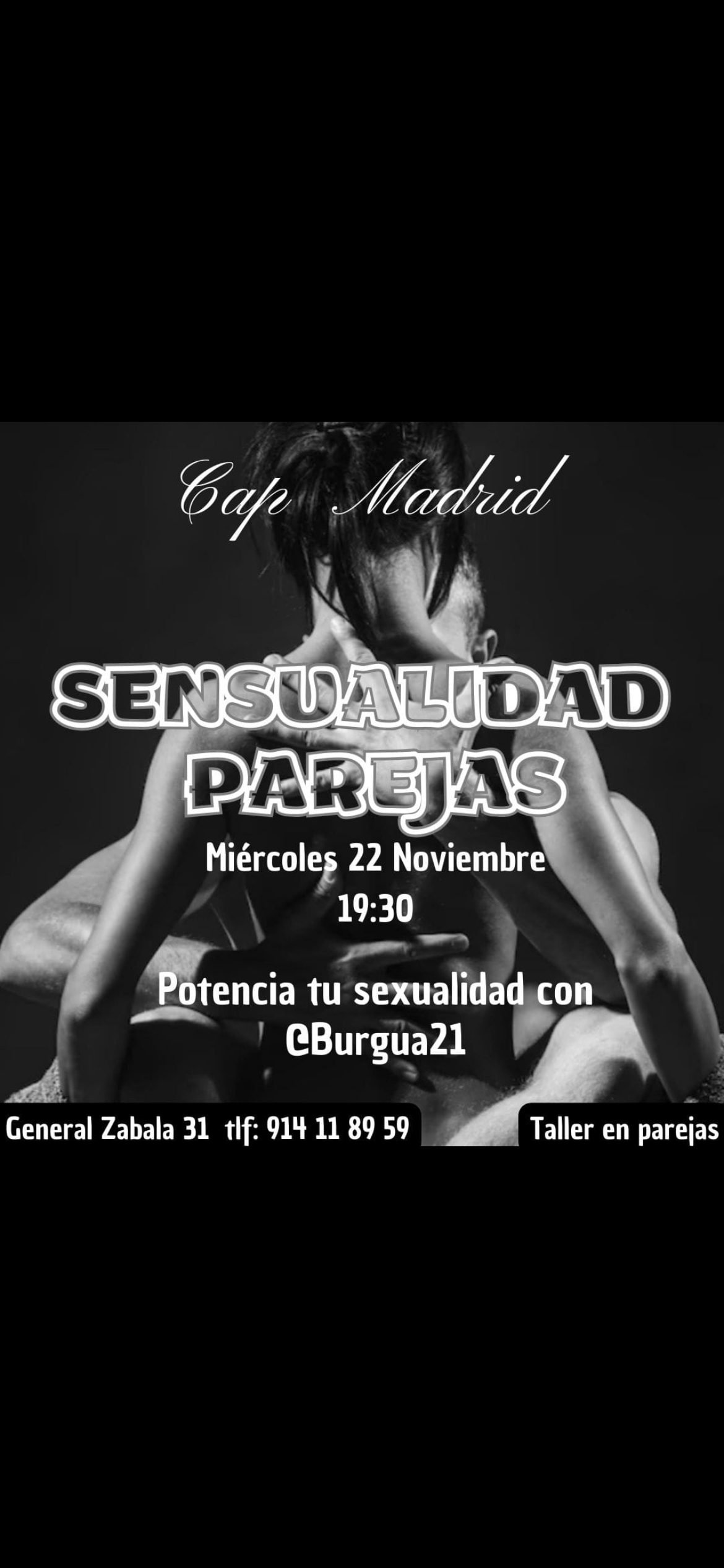 ¡¡¡¡TALLER DE SESUALIDAD EN PAREJA EN CAP MADRID. MIÉRCOLES 22 A LAS 19:30h!!!!