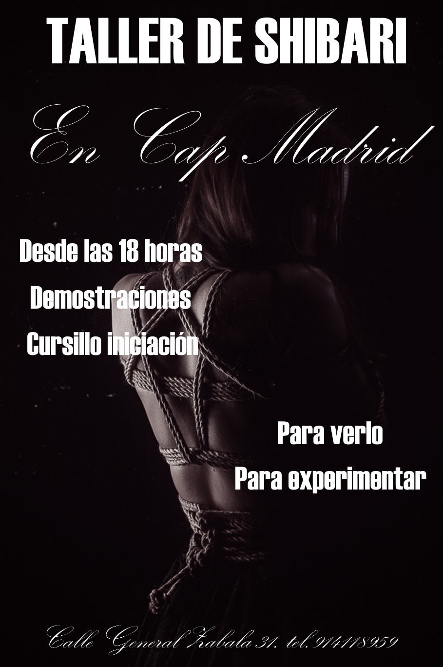 ¡¡¡¡TALLER DE SHIBARI EN CAP MADRID. VEN Y ENTRA EN EL MUNDO DEL BDSM!!!!